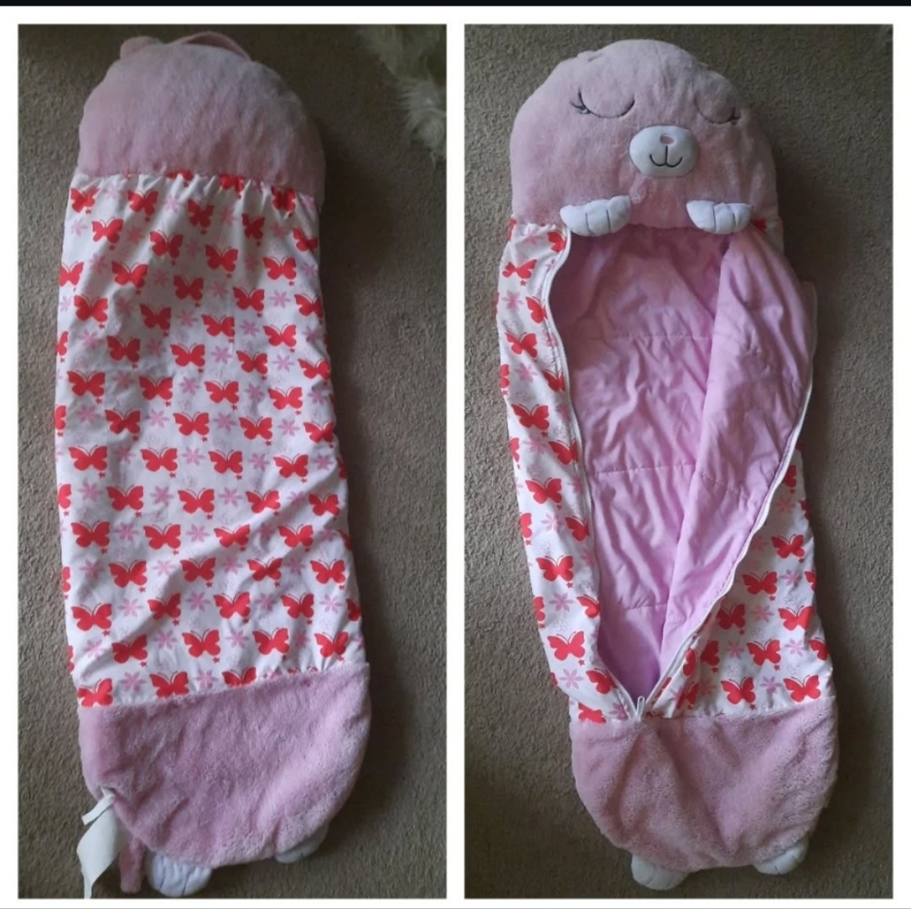 Pink and White Butterfly Baby Sleeping Bag.